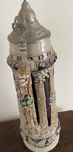 Kanne mit zinndeckel ca - ,