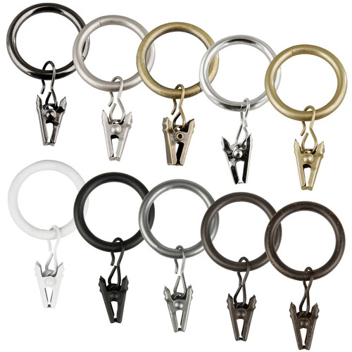 10x gardinenringe mit klammern - 10x,