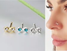 925 Silber Nasenpiercing Unendlich Vergoldet Nasenstecker Stecker Piercing