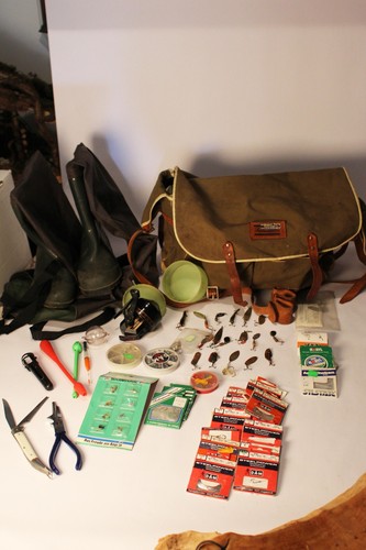 Angeltasche mit zubehör aus - angeltasche,