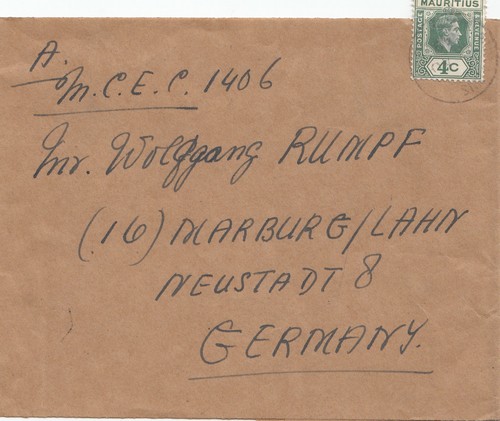 Mauritius letter marburg - letter, to