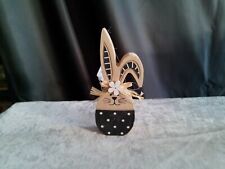 Osterhase/Deko/Holz/schwarz/weiß/neu