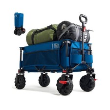 TIMBER RIDGE XXL Bollerwagen Faltbar Breite Reifen Strandwagen mit Seitentasche