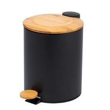 B-Ware bremermann Mülleimer | Bambus-Deckel | Soft-Close, 5 l schwarz