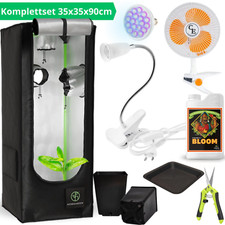 Growbox Mini Komplettset LED 35x35x90cm Gewächshaus Growtent Zuchtzelt Pflanzen