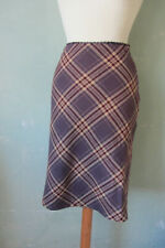 Kookai Rock kariert lila beige A-Linie warm Winterrock knielang Größe 34 XS (36)