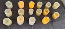 16x Elambia Kerzen LED echt Wachs in Weiß / Beige von QVC Flammenlose Kerzen