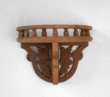 Halbrunde Wandkonsole Konsole Board Regal Holz Naturbelassen Antik-Stil 