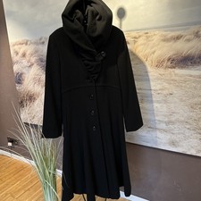 Exklusiver Damenmantel von Erich Fend  Schwarz ,Lang Gr 44