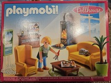Playmobil Puppenhaus 5308 Wohnzimmer mit Kaminofen, Leuchtet