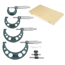 Mikrometer Außenmikrometer, 4 Stück 0-25 mm, 25-50 mm, 50-75 mm, 75-100 mm Au...