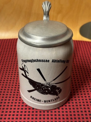 Tonkrug mit zinndeckel - mit, bw