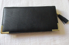 Geldbörse Portemonnaie Schwarz Groß Reißverschluss Kunstleder Geldbeutel
