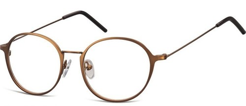 Metall brille fast - +, rund