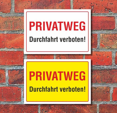 Schild privatweg durchfahrt - privatweg,