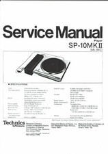 Technics  Service Manual  für SP- 10 MKII  Copy