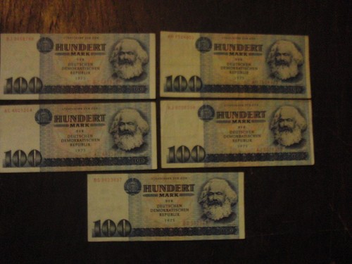 Ddr 100 mark banknoten - , x