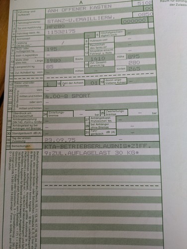 Pkw anhänger ddr 280 - hp, mit