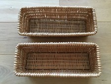 2 x Aufbewahrungskorb Besteckkorb Rattan Weide honig gebeizt 32 x 12 x 9 cm
