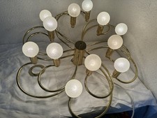 Design Lampe Sputnik Spider Mid Century Brass Lamp 70er 80er  Leola Ära