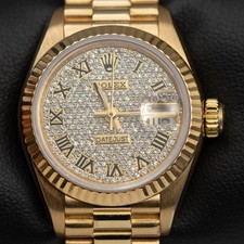 Präsidenten Rolex Datejust 69178 18K Gelbgold Uhr 26mm Diamant Zifferblatt 0.9ct