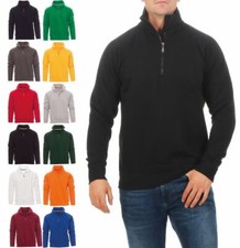 Herren Pullover Sweatshirt Troyer Shirt Pulli halber Reißverschluss Kragen Sweat
