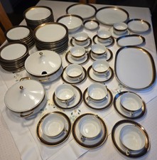 Speiseservice Bavaria Schumann Arzberg  12 Pers. 70tlg Echt Kobalt Goldrand