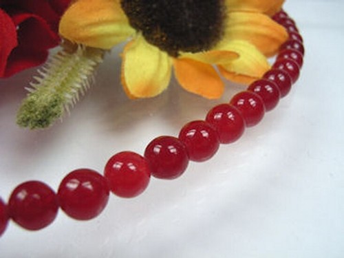 Strang rote jade gefärbt - jade,