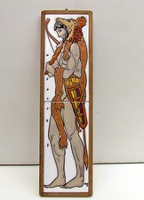 Griechische Keramik Fliese,signiert,Angelo Tsakirakis-Gott Hercules,32x9 cm