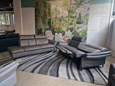 Hukla Sitzgruppe (2,5-Sitzer, 3-Sitzer) N2858a Echtleder Cloudy grey, Wallaway