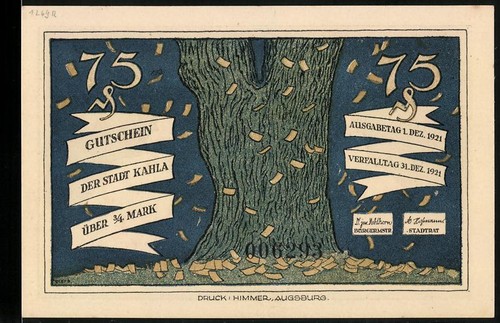 Notgeld kahla 1921 75 - kahla, 1921,