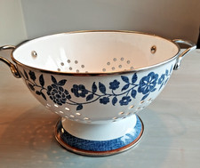 Villeroy & Boch Sieb Küchensieb Seiher Emaille - Serie Alt Luxemburg / weiß-blau