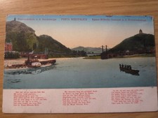 AK Porta Westfalica, Bismarcksäule, Denkmal, Weserlied, gel. als Feldpost 1917