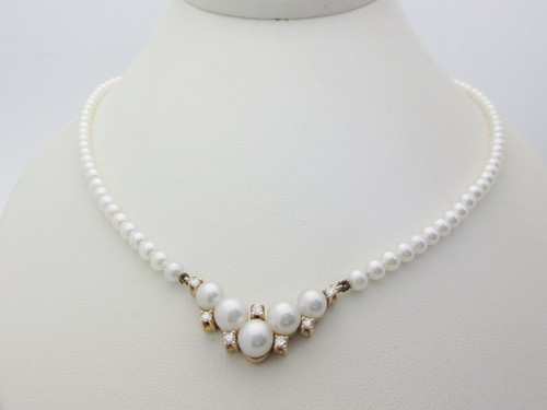 14k vintage perlenkette - 14k,