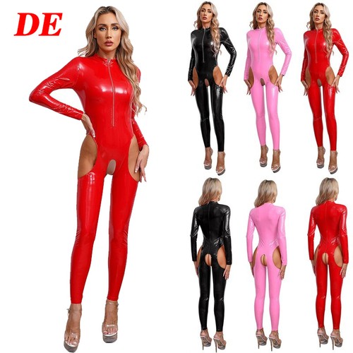 Damen wetlook bodysuit - de,