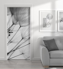 Türtapete Türposter Türfolie selbstklebend Pusteblume schwarz weiß