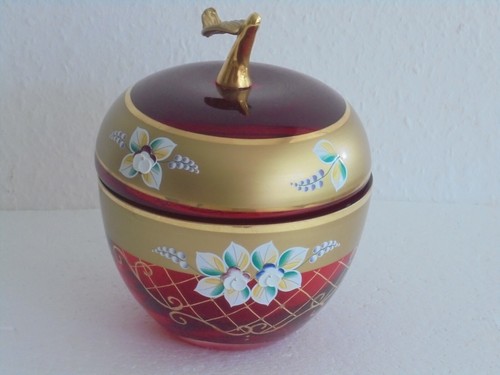 Bohemia glas dose mit deckel - bohemia,