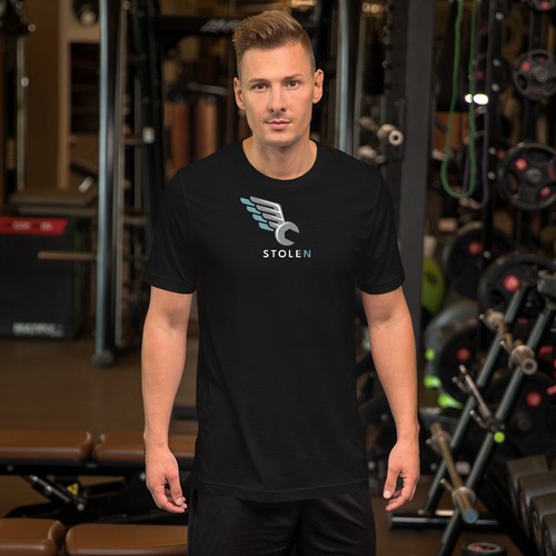 Dunkles shirt mit - dunkles, großem