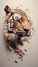 Wandbild: Tigerkopf mit