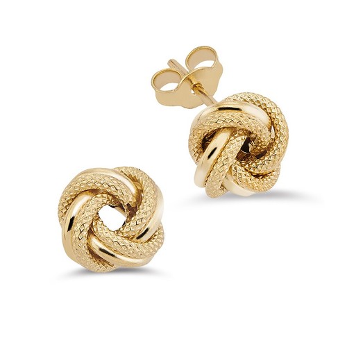 Ohrstecker knoten 585 gold - gold, 9mm