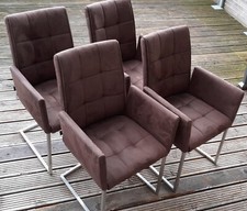 Esszimmerstühle 4 er Set mit Armlehnen im Wildlederlook hochwertig +kaum genutzt