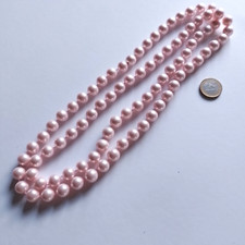 Halskette  Perlenkette  Endloskette  XL   rosa    ca  120 cm lang
