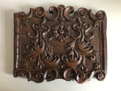 Altes holzrelief holzpanel - -,