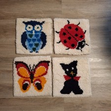 Konvolut : Handarbeit 4 Stck Wandteppiche