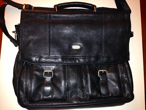 Schwarze leder aktentasche - leder-aktentasche, mit