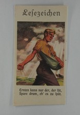 Altes Lesezeichen junger Mann Bauer beim säen