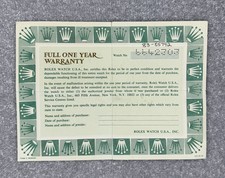 Rolex Blanko Zertifikat USA