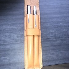 Parker Schreibset mit Lederetui Set 2 tag. Vintage Kugelschreiber Bleistift