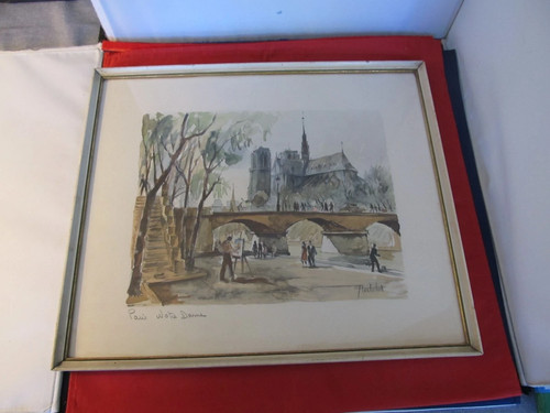 Bild aquarell paris notre - bild, dame