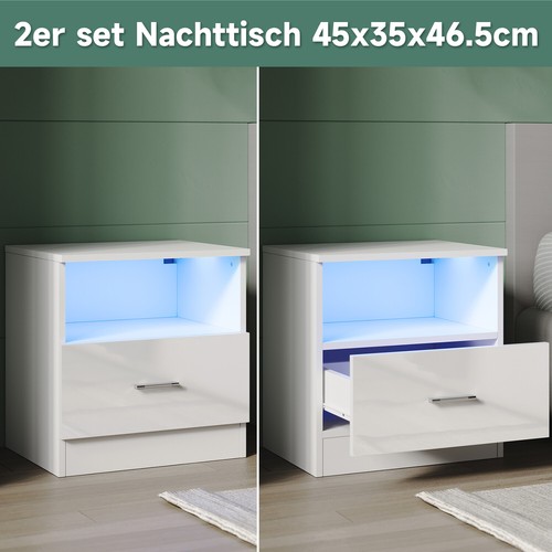 Nachttisch 2er set - , led